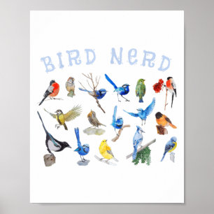 Bird Watching Nerd Birdwatching Birds Lover Cute F Poster