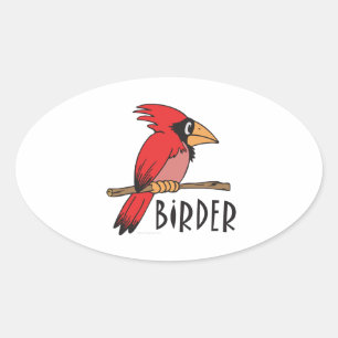 Bird Watching Oval Sticker