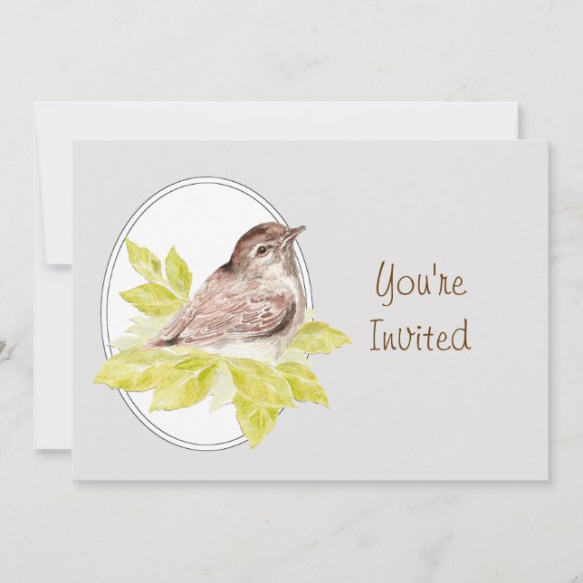 Bird Watching Party Sparrow Bird Birthday Party Invitation (Front)