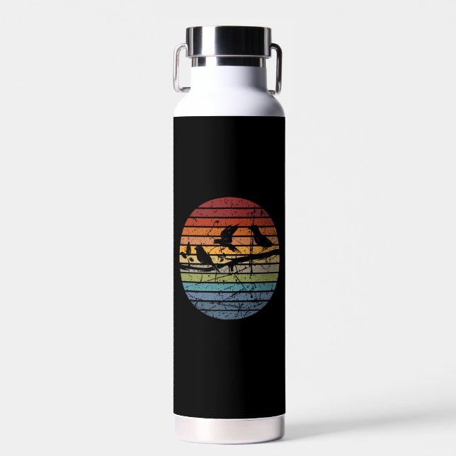 Bird Watching Retro  Water Bottle (Front)