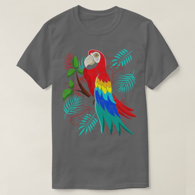 Bird Watching Tropical Bird Macaw Parrot T-Shirt (Design Front)
