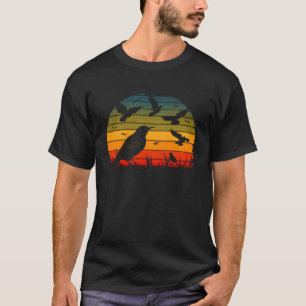 Bird Watching Vintage Sunset Retro Graphic T-Shirt