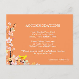 Bird Wedding Accommodations Directions Enclosure Postcard