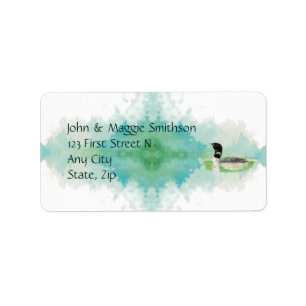 Bird Wildlife Painting Watercolor Loon Address Label