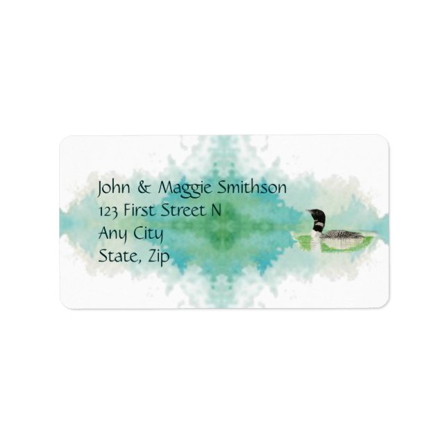 Bird Wildlife Painting Watercolor Loon Address Label (Front)