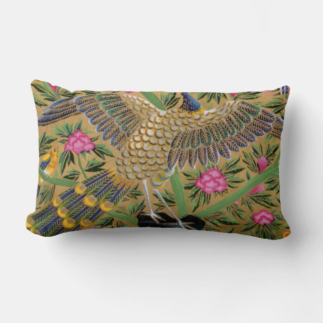 Bird with a Hundred Eyes Lumbar Pillow (Front)