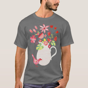 Bird with a Jug of Flowers  T-Shirt