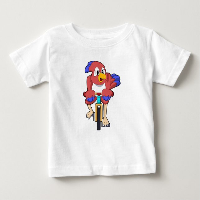Bird with Bicycle Baby T-Shirt (Front)