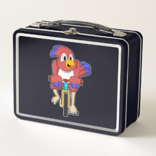 Bird with Bicycle Metal Lunch Box