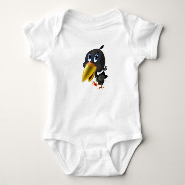 Bird with Heart Gift Baby Bodysuit (Front)