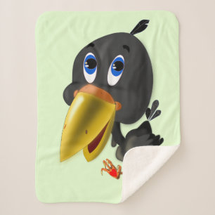Bird with Heart Gift Baby Sherpa Blanket