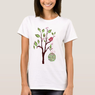 Bird with Mistletoe and Berries Tee