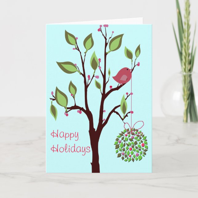 Bird with Mistletoe greeting cards (Front)