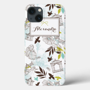 Birdcages Pattern Personalised iPad Mini Case