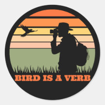 Birder Birdwatching Bird Retro Sunset sticker