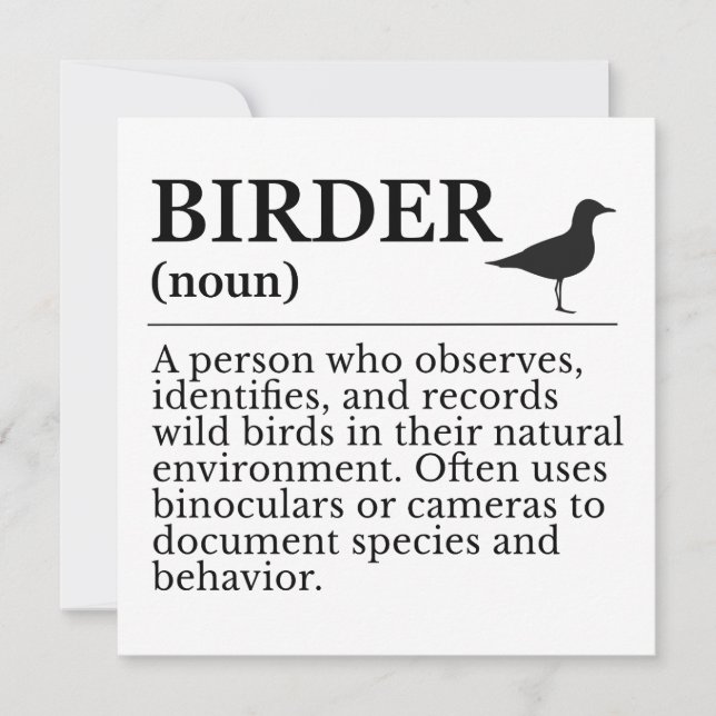 Birder definition - wild bird observer (Front)