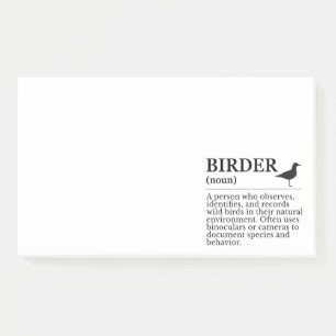 Birder definition - wild bird observer post-it notes