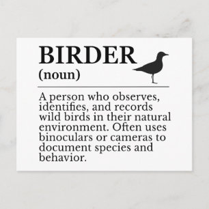Birder definition - wild bird observer postcard