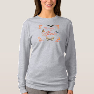 Birder's Thanksgiving Thankful for Birds grey T-Shirt
