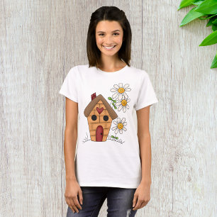 Birdhouse And Flowers T-Shirt