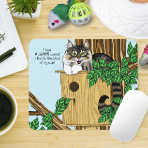 Birdhouse Bed Breakfast Cat Mouse Pad