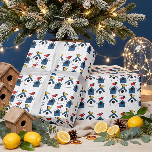 Birdhouse Bird House Colourful Birds Birdhouse Wrapping Paper