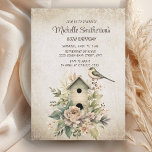 Birdhouse Botanical Nature 80th Birthday  Invitation<br><div class="desc">Birdhouse with floral and greenery botanical 80th birthday party invitation.  Contact me for assistance with customisation or to request matching or coordinating Zazzle products</div>