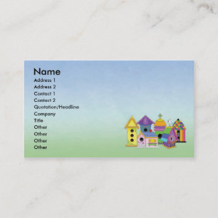 Birdhouse Cluster Business Card with Background