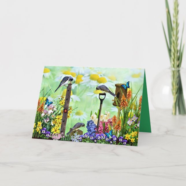 Birdhouse Flower Garden Invitation (Front)