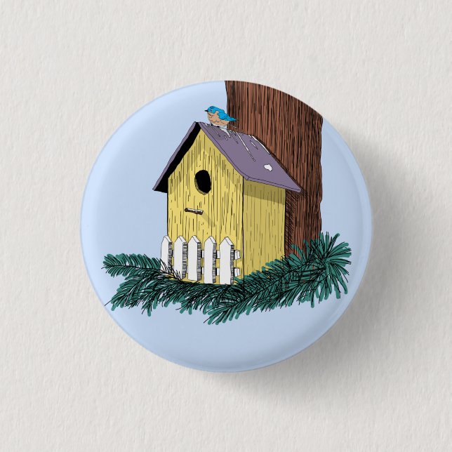 Birdhouse Illustration 3 Cm Round Badge (Front)