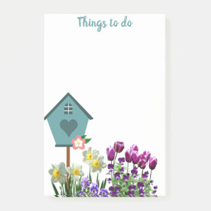 Birdhouse in Flower Garden Things to Do  Post-it Notes