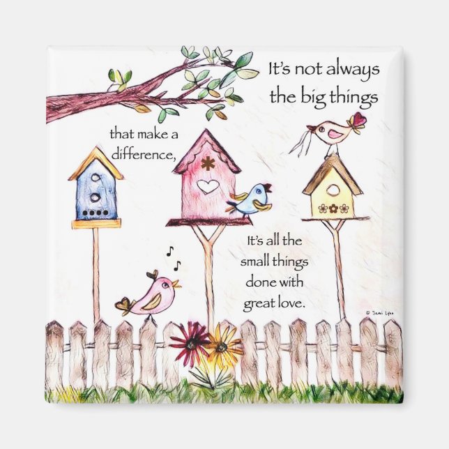 Birdhouse painting magnet (Front)