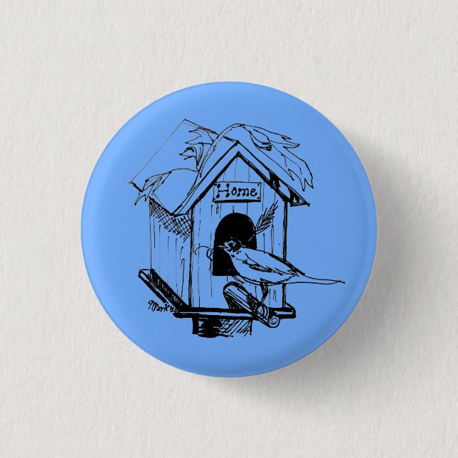Birdhouse (Simply Scribbled) Button (Front)