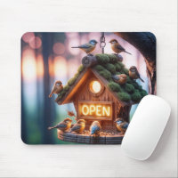 Birdhouse With Neon Open Sign