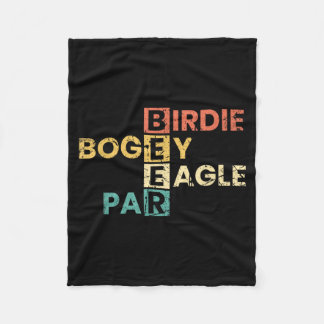 Birdie Bogey Eagle Par Beer Funny Golf Player Fleece Blanket
