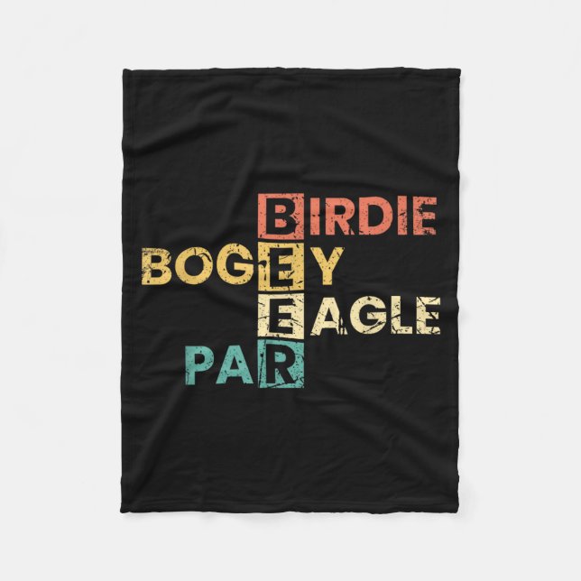 Birdie Bogey Eagle Par Beer Funny Golf Player Fleece Blanket (Front)