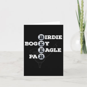 Birdie Bogey Eagle Par Beer Golf Ball Funny Golfer Card