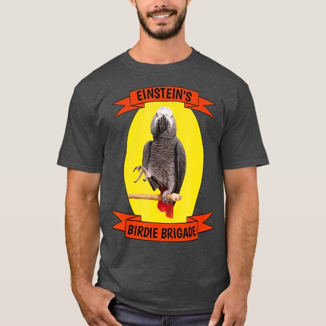 Birdie Brigade African Grey Parrot T-Shirt (Front)