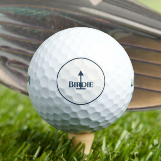 Birdie Deep Sea Blue on Almost White Golf Balls