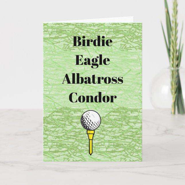 Birdie Eagle Albatross Condor Golf Birthday Card (Front)