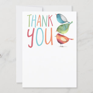 Birdie Flat Thank You Greeting Card