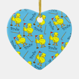 Birdie Golfer Chick Ceramic Tree Decoration