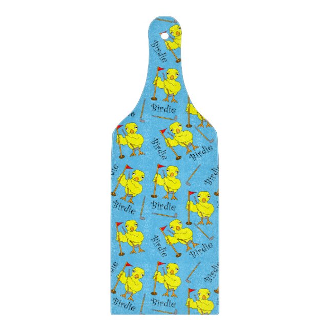 Birdie Golfer Chick Cutting Board (Front)