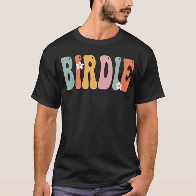 Birdie Retro Groovy Print Mom Cute Mothers Day Fun T-Shirt (Front)