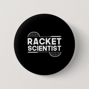 Birdie Shuttle Racket Scientist Badminton 6 Cm Round Badge