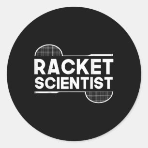 Birdie Shuttle Racket Scientist Badminton Classic Round Sticker