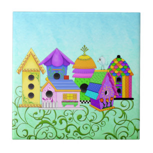 Birdie Village Tiles and Trivets