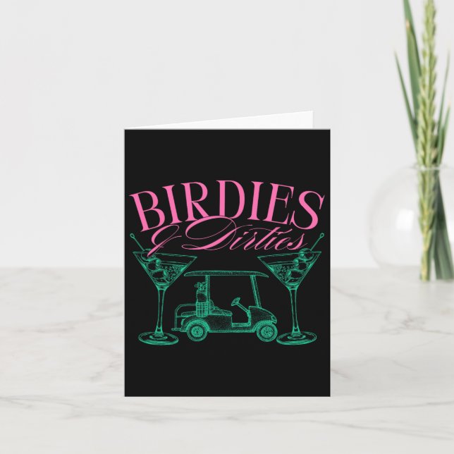 Birdies And Dirties Golf Birthday Dirty Martini Ta Card (Front)