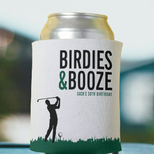 Birdies & Booze Adult Golf Birthday Party Can Cooler