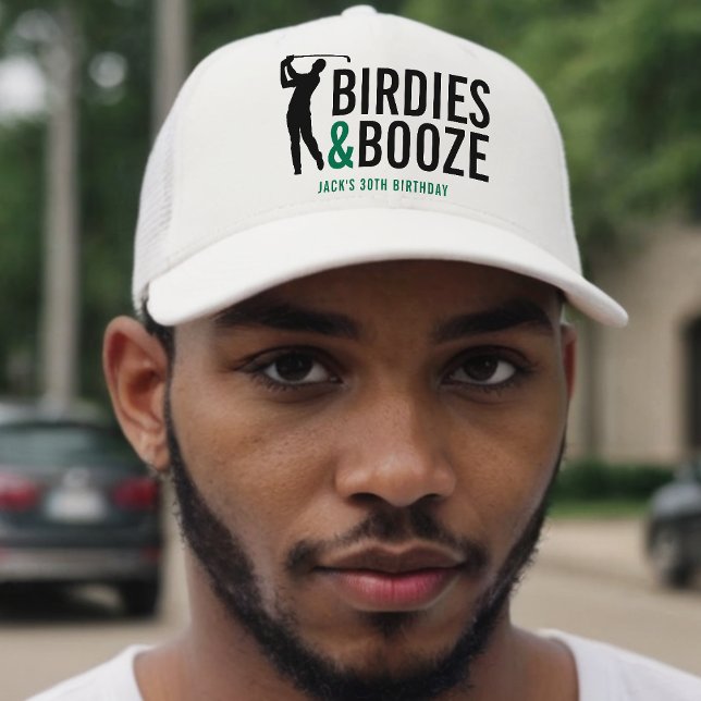 Birdies & Booze Adult Golf Club Funny Birthday Trucker Hat (Birdies & Booze Adult Golf Club Member Birthday Trucker Hat
)
